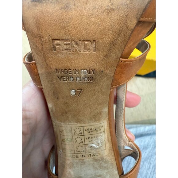 Women's Fendi Spuntata Cuoietto Scotch Caged High Heel Sandals, size EU size 37 - Picture 7 of 13